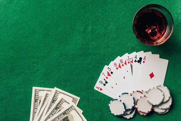 Blackjack table with dealer and player cards visible on screen